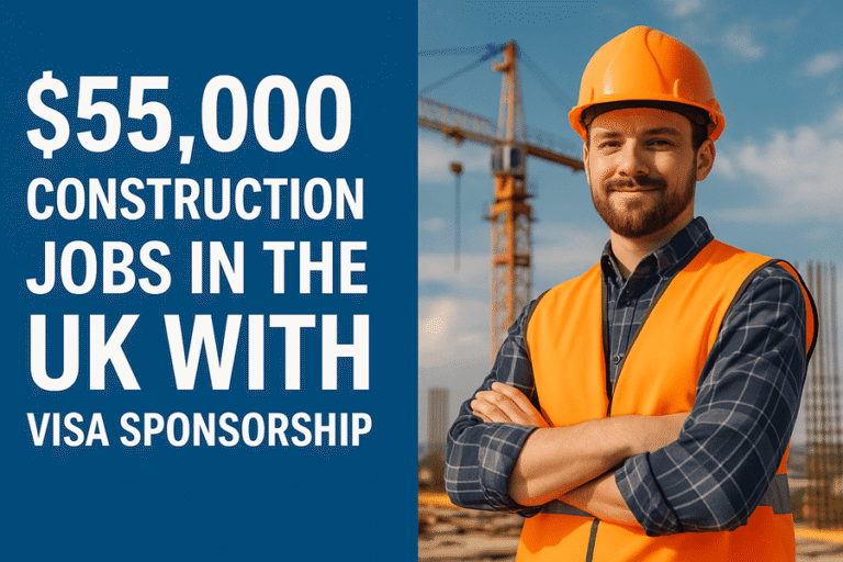 $55,000 Construction Jobs in the UK with Visa Sponsorship